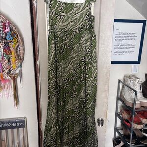 THML Green Leaf Print Maxi Dress